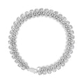 .925 Sterling 1/2 Cttw Diamond Double Row -Link Bracelet (- Color, - Clarity) - 7.25" Inches