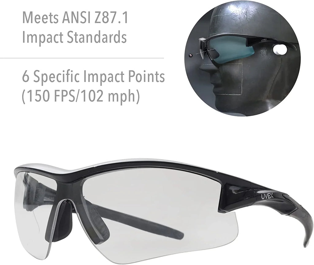 Howard Leight by Honeywell Uvex Acadia Shooting Glasses with Uvextreme Plus Anti-Fog Lens Coating, Clear Lens (-02214)