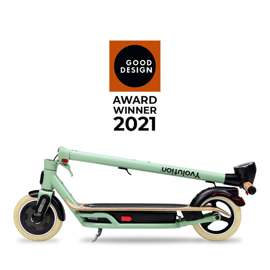 Yvolution  Electric Scooter for Adults (Green)  Display, Foldable Design