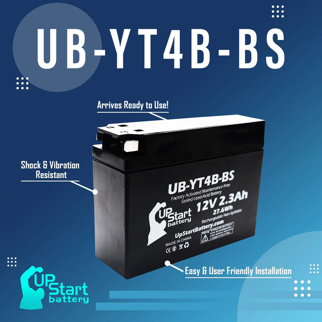 3-Pack UpStart Battery Replacement for 2007 Yamaha  400CC Factory Activated, Maintenance Free, Motorcycle Battery - 12V, 2.3Ah, --