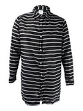 Lauren Ralph Lauren Women's Striped Camp Shirt Cover-Up (Black/White, )