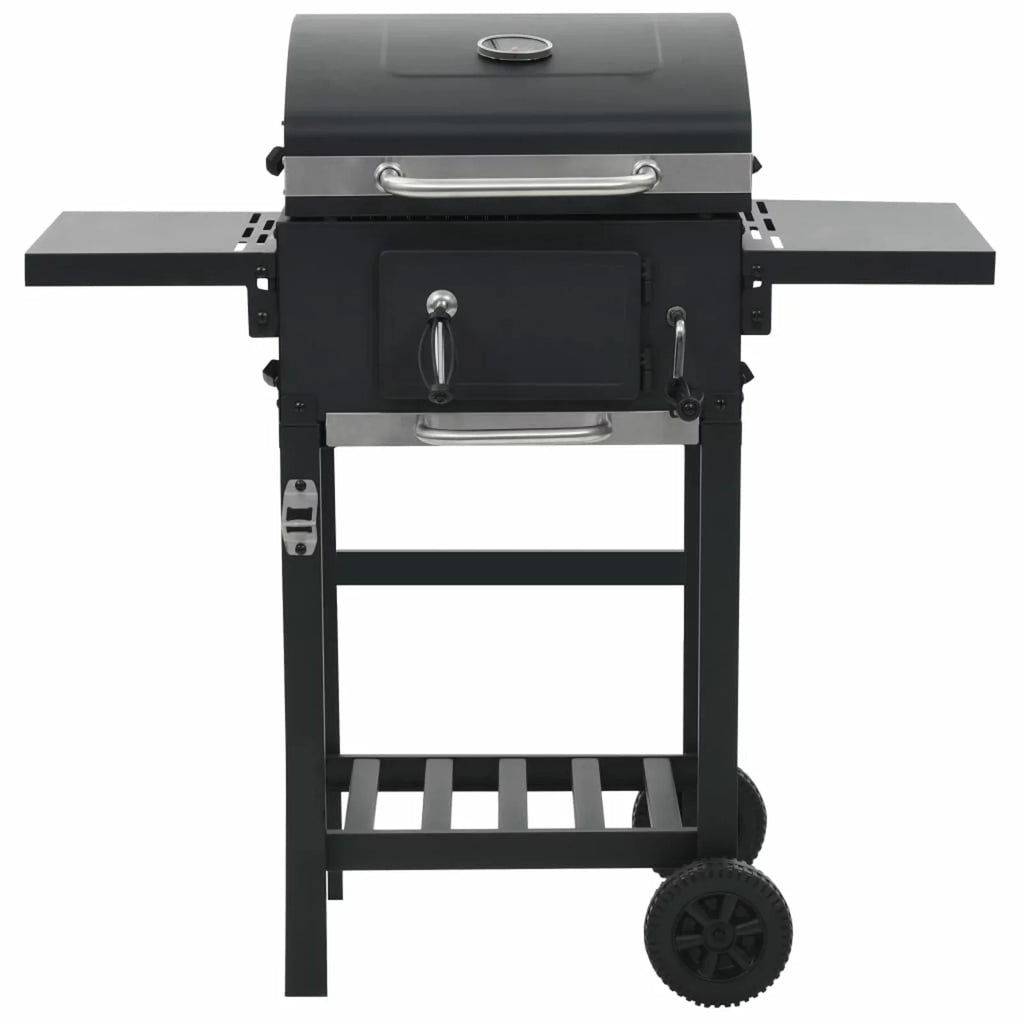 Charcoal-Fueled  Grill with Bottom Shelf Black