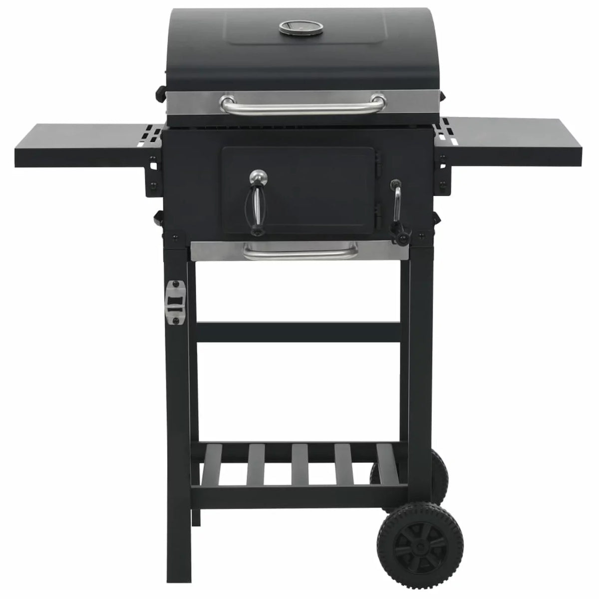 Charcoal-Fueled  Grill with Bottom Shelf Black