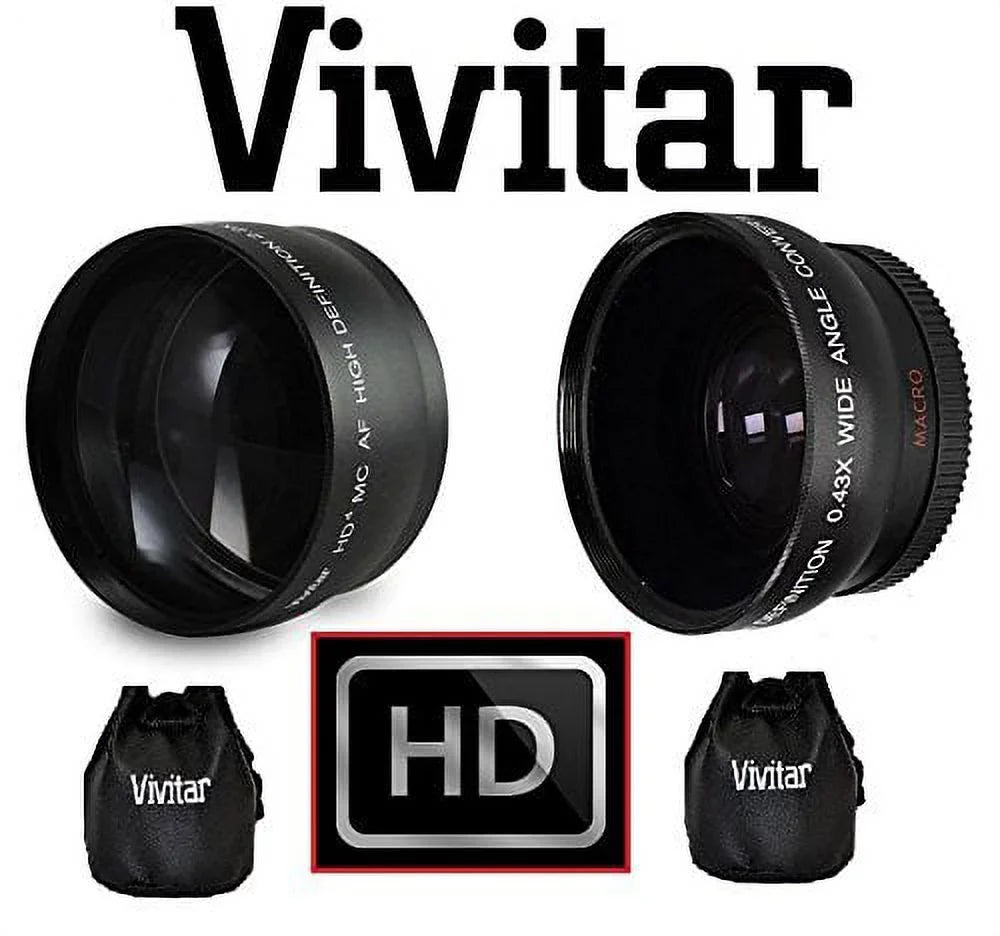 Hi-Def 2-Pc Lens Kit Telephoto & Wide Angle Lens Set For Panasonic Lumix - (58mm Size Compatible)
