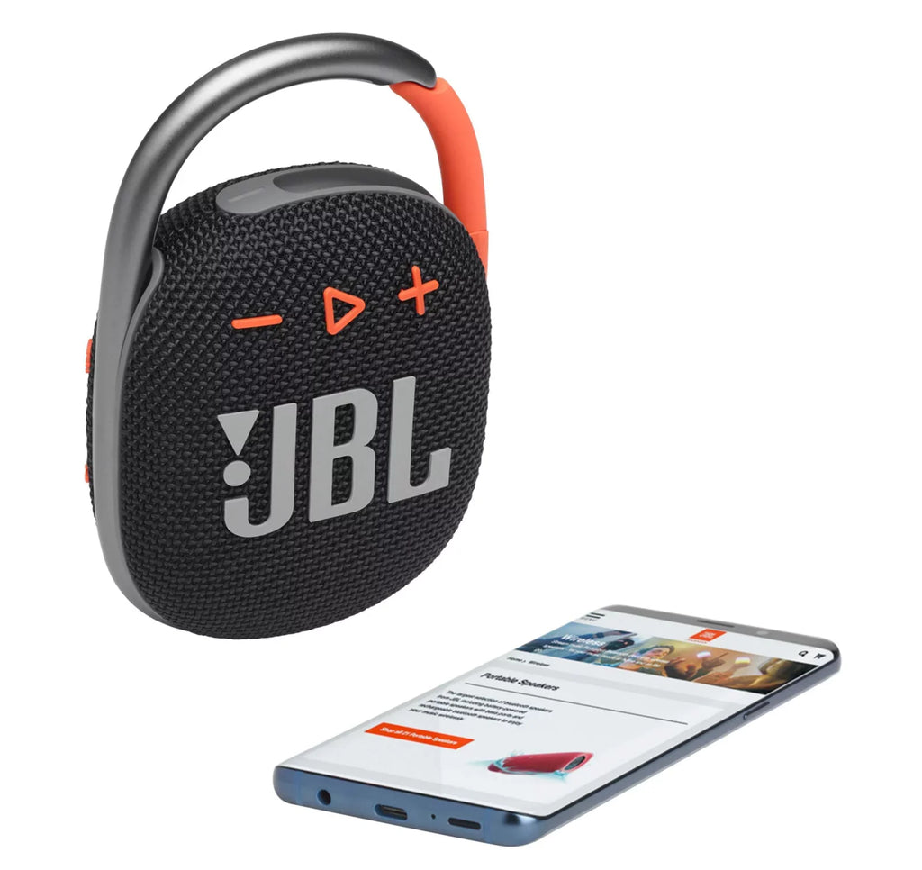 Clip 4 Black Orange Portable Bluetooth Speaker (Open Box) Damage Box