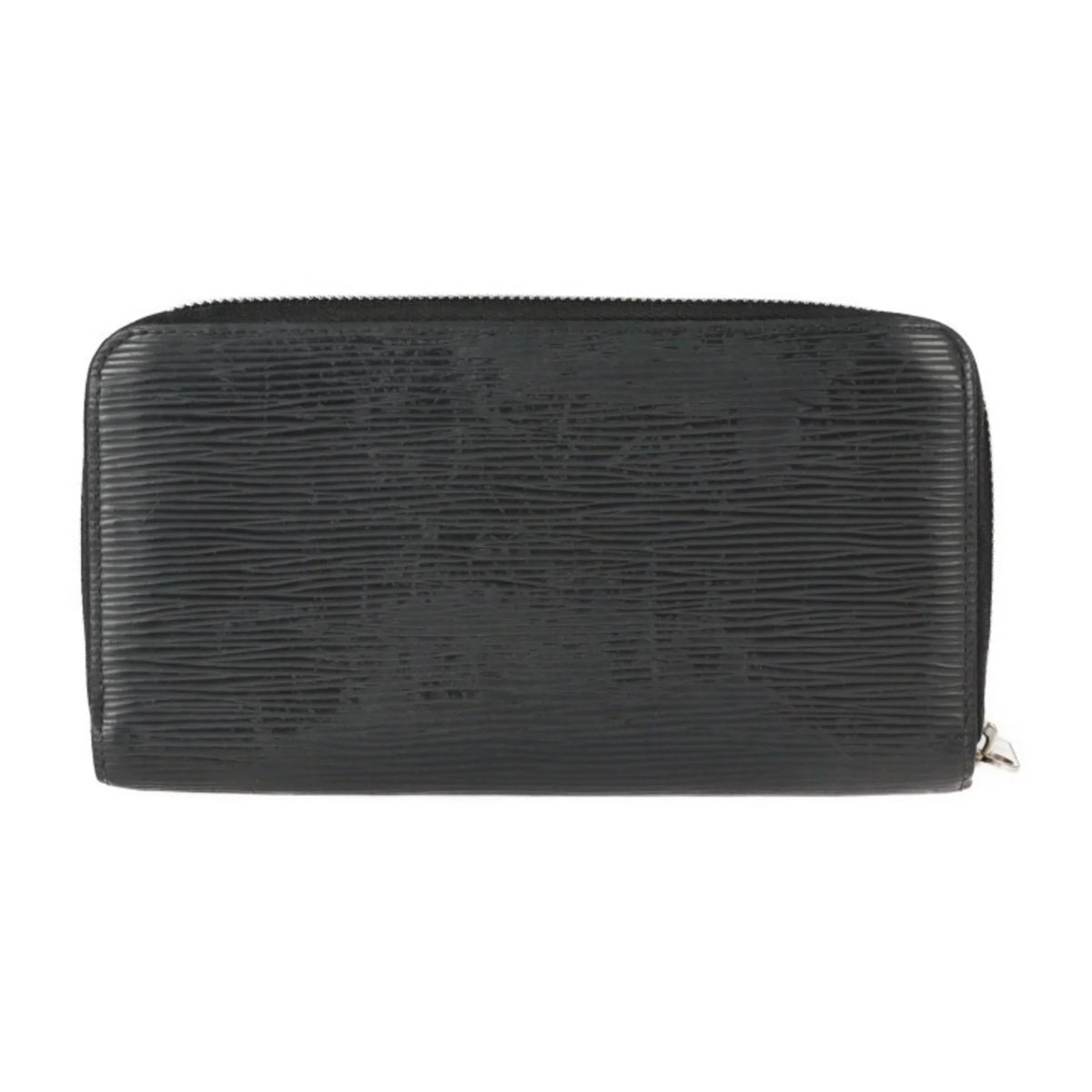 Pre-Owned   Louis Vuitton Zippy Wallet Long  Epi Leather Black Silver Hardware Round Zipper (Good)