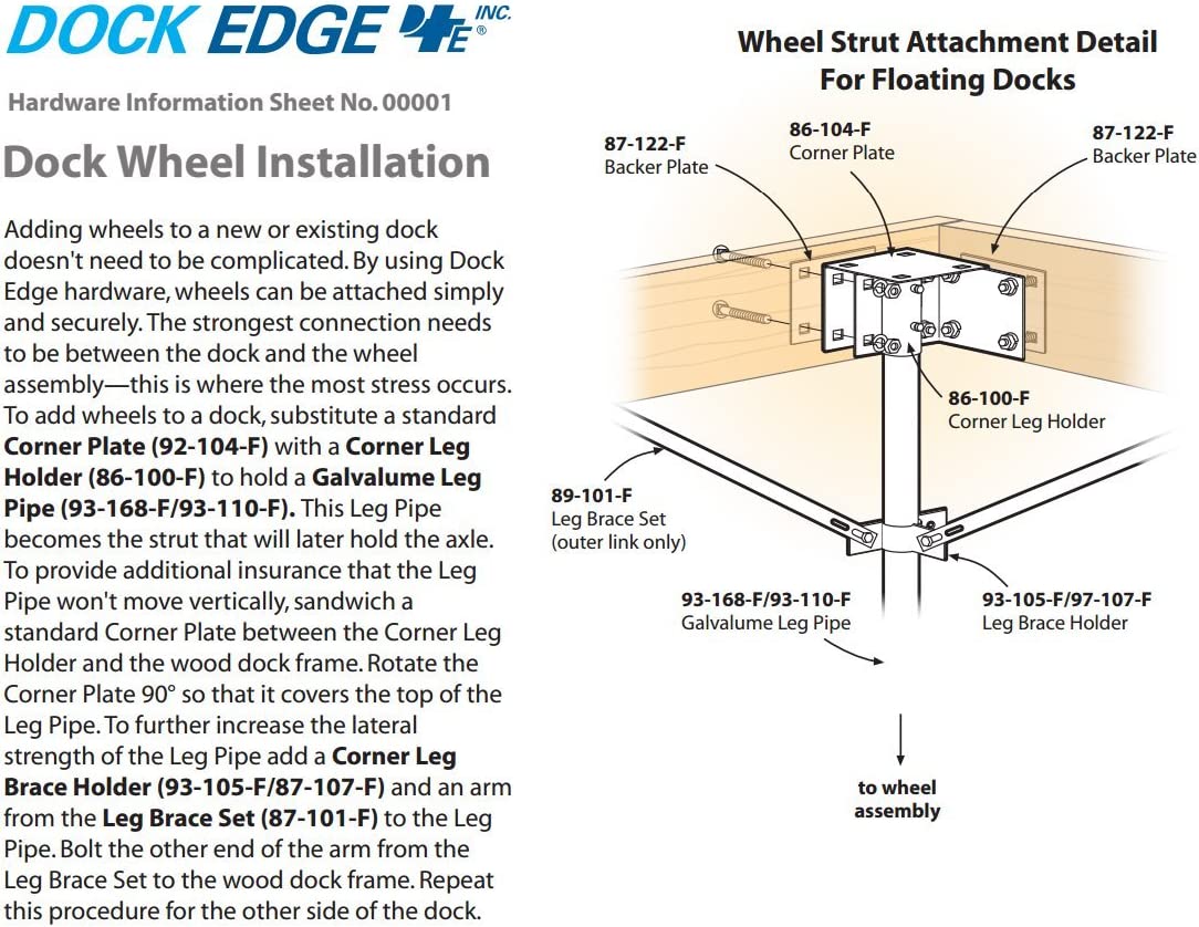 Dock Edge + Dock & Boat Lift Wheel, 24", 1.98" Axle Shaft - Rotomold