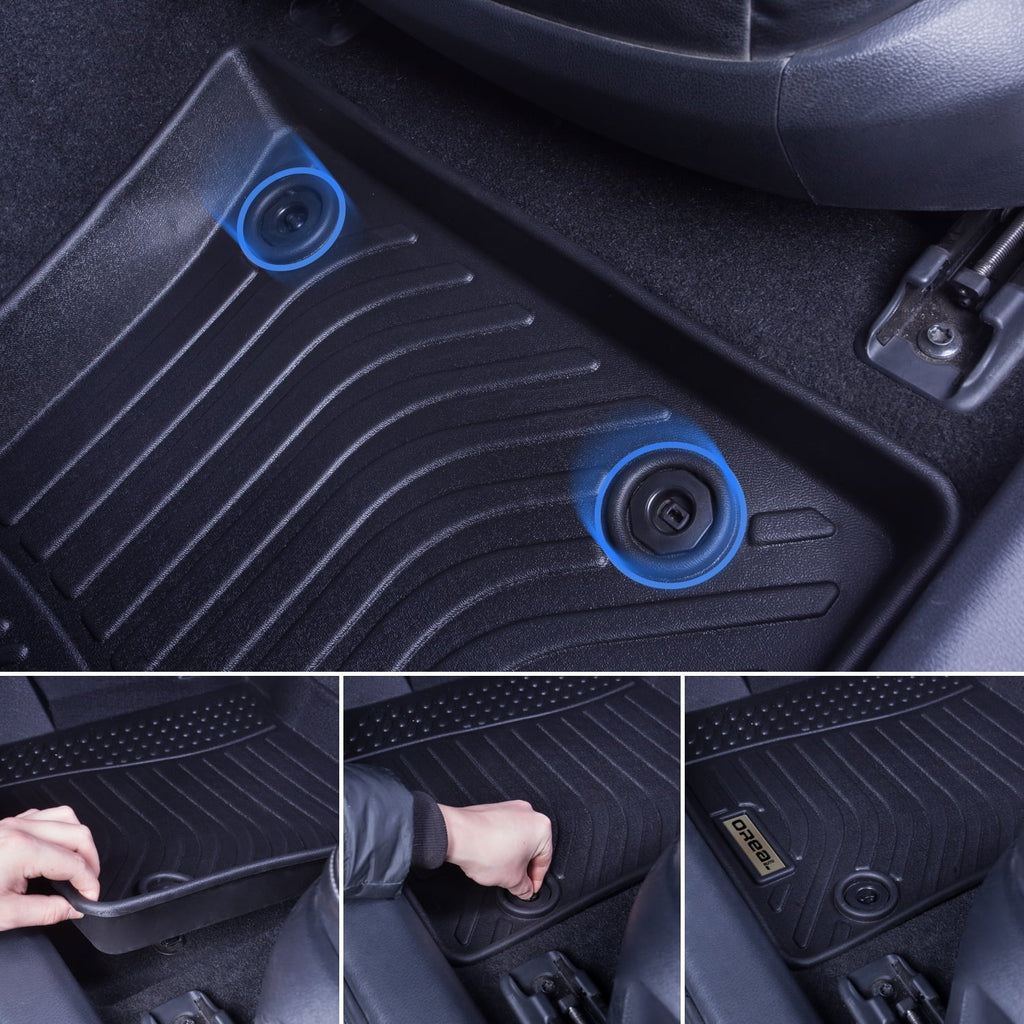 Black Floor Mats Liners Replacement for Genesis  2022 2023 Heavy Duty All Weather Protection Front Rear Car Carpet Custom Fit Durable Odorless