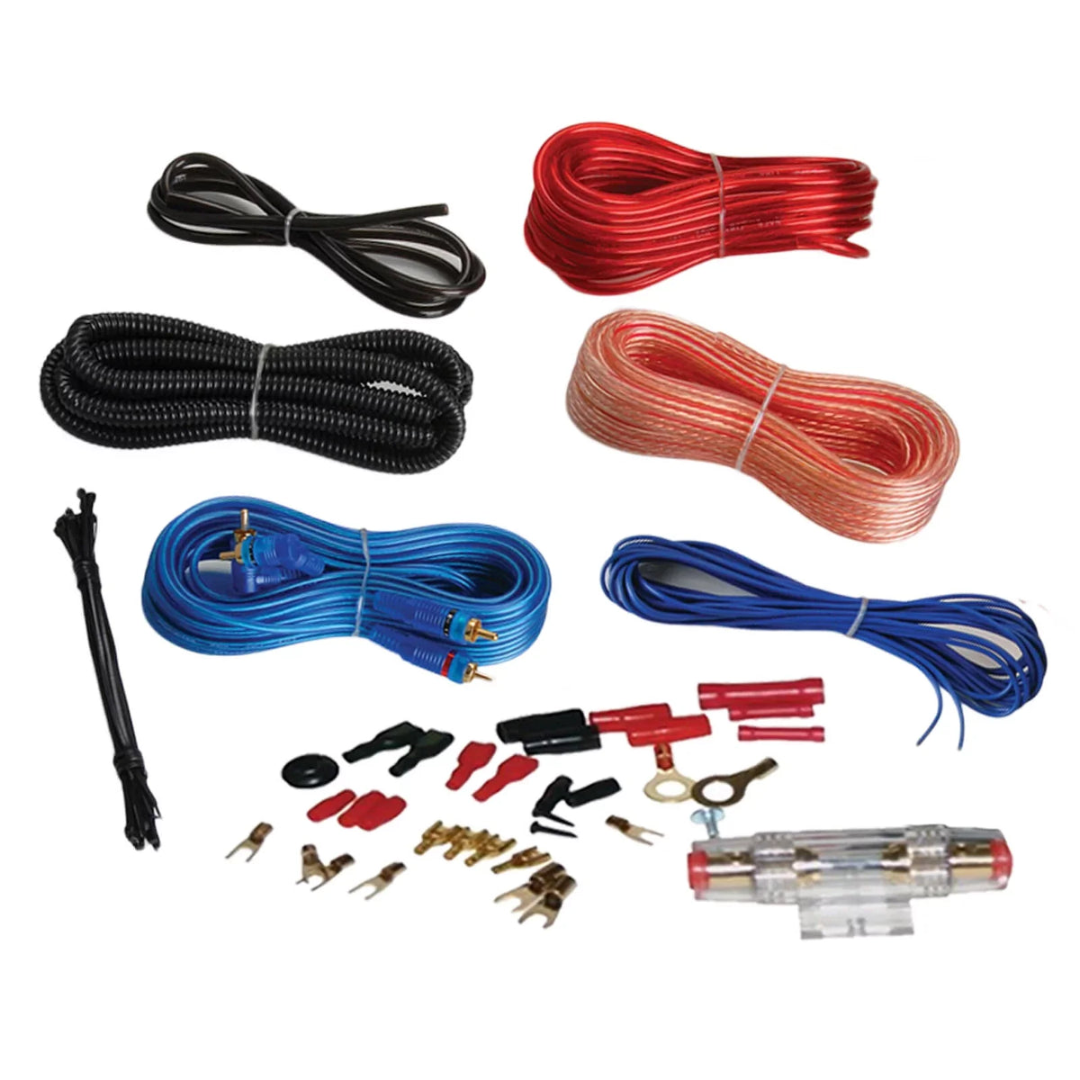 21-29' Pontoon Boat Audio Bundle: Pyle Gauge Style Bluetooth   Marine Receiver Bundle Combo with 4 x 6.5'' 120W White Marine Speakers, 4-Channel Amp w/ Wiring Kit, Speaker Wire, Radio Antenna