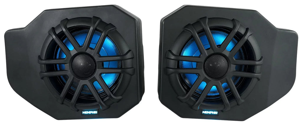 Pair Memphis Audio  Pods+ Tower Speakers+Amp For 2018+ Polaris Ranger