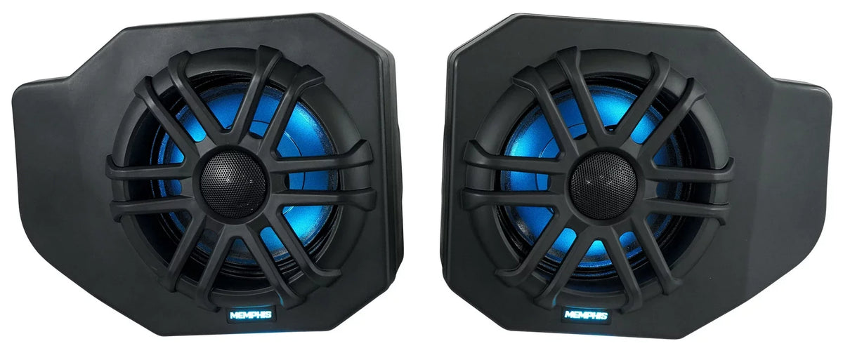 Pair Memphis Audio  Pods+ Tower Speakers+Amp For 2018+ Polaris Ranger