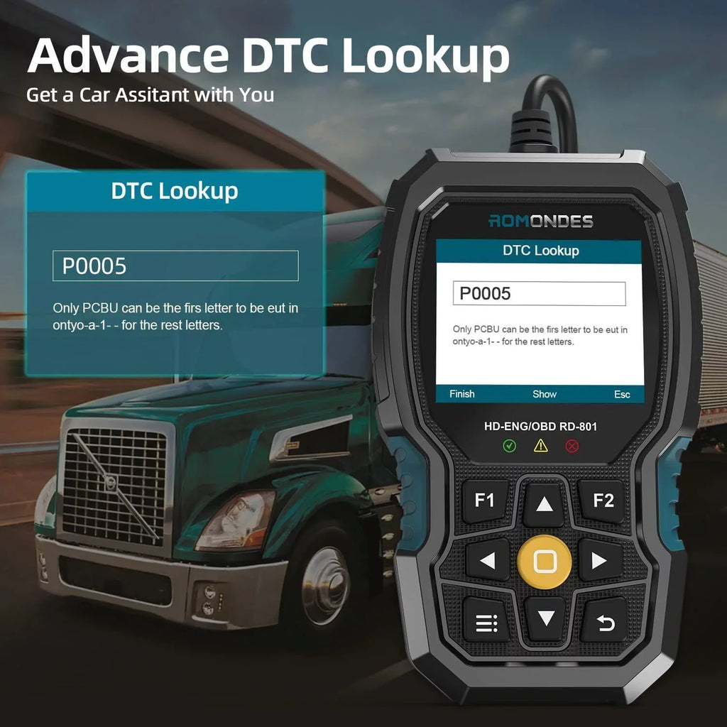 Romondes   Scanner Code Reader Heavy Duty Truck Diesel Truck Scanner Diagnostic Tool