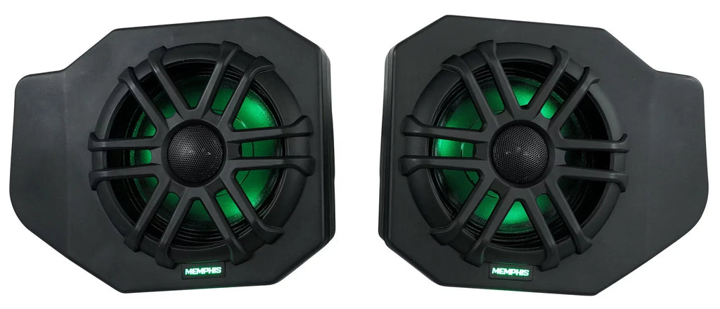 Pair Memphis Audio  Pods+ Tower Speakers+Amp For 2018+ Polaris Ranger