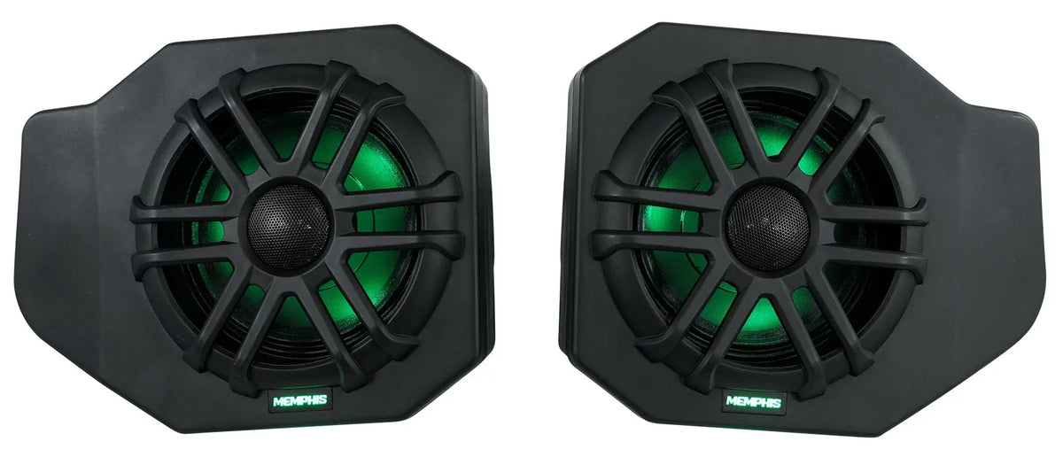 Pair Memphis Audio  Pods+ Tower Speakers+Amp For 2018+ Polaris Ranger