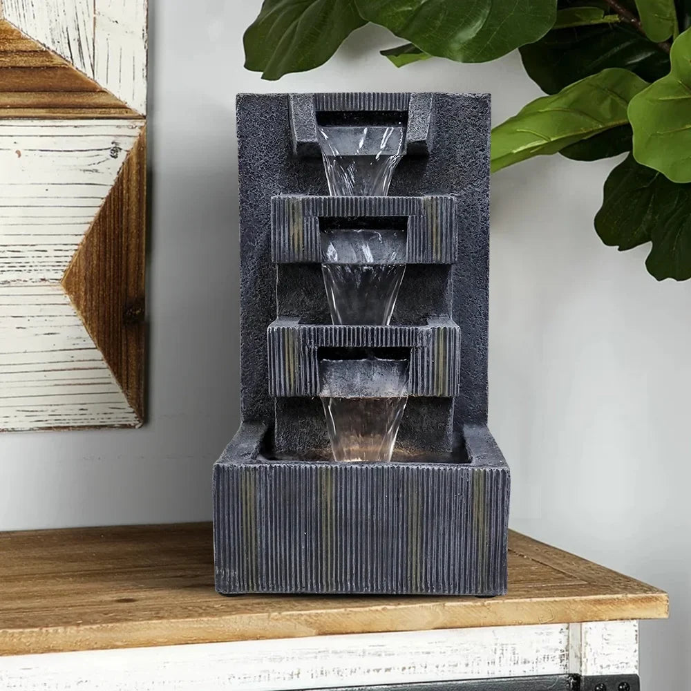 Tabletop Water Fountain - Grey - Soothing Sounds &  Ambiance
