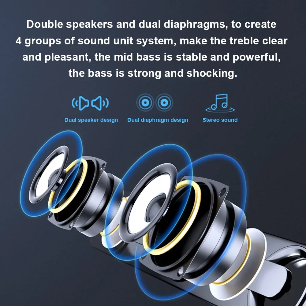 Carevas -111 Computer Speaker  Wired Powerful Bar Stereo Subwoofer Bass Speaker Surround Sound Box for  Laptop Phone Tablet