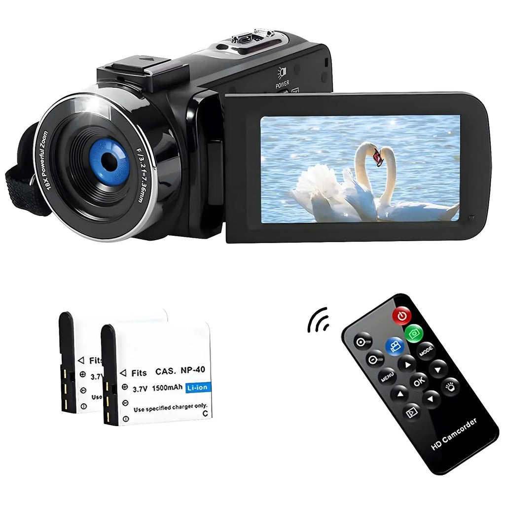 Video Camera for Youtube Camcorder Night Vision Film Camera Full  2.7K 30FPS 30.0   Vlogging Digital Camera, 2 Batteries, Remote