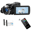 Video Camera for Youtube Camcorder Night Vision Film Camera Full  2.7K 30FPS 30.0   Vlogging Digital Camera, 2 Batteries, Remote