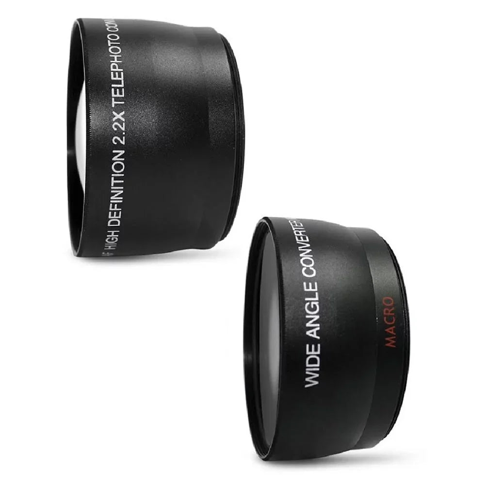 52mm Fisheye Telephoto & Wide Angle Lens + Rubber Hood Accessory Kit for Nikon