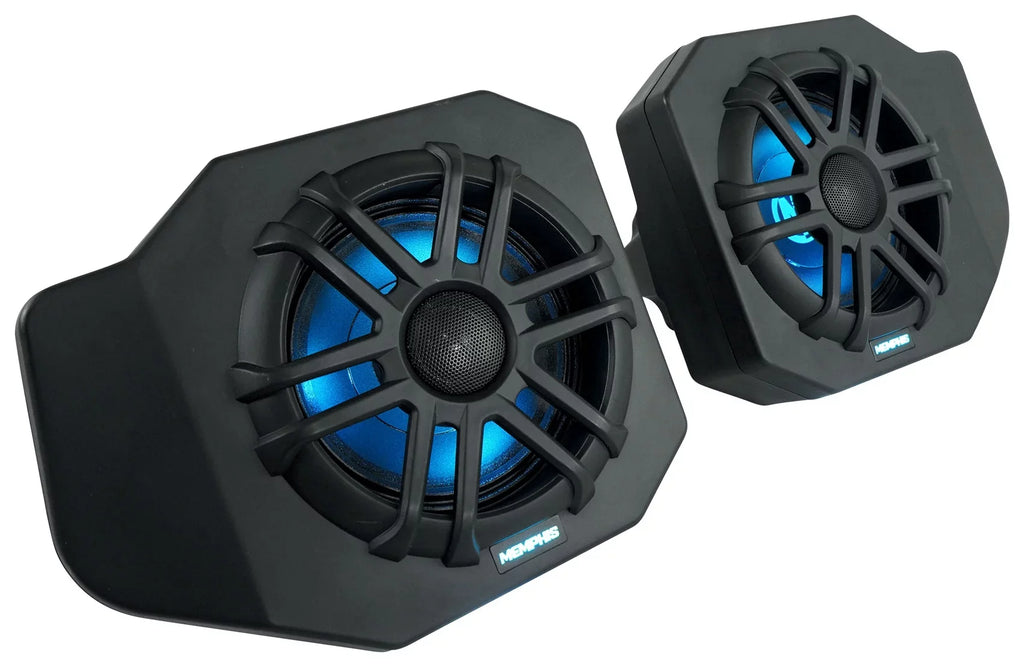 Pair Memphis Audio  Pods+ Tower Speakers+Amp For 2018+ Polaris Ranger