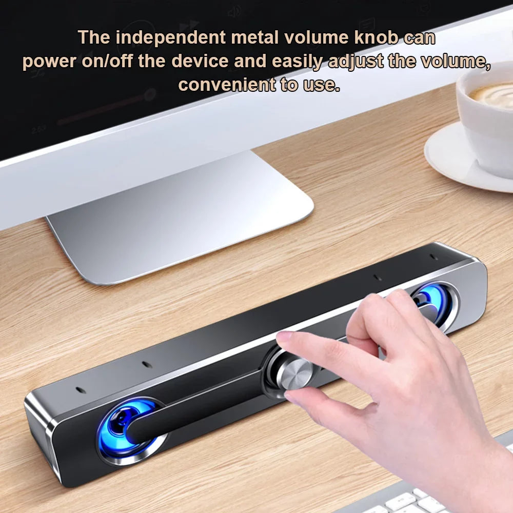 Carevas -111 Computer Speaker  Wired Powerful Bar Stereo Subwoofer Bass Speaker Surround Sound Box for  Laptop Phone Tablet