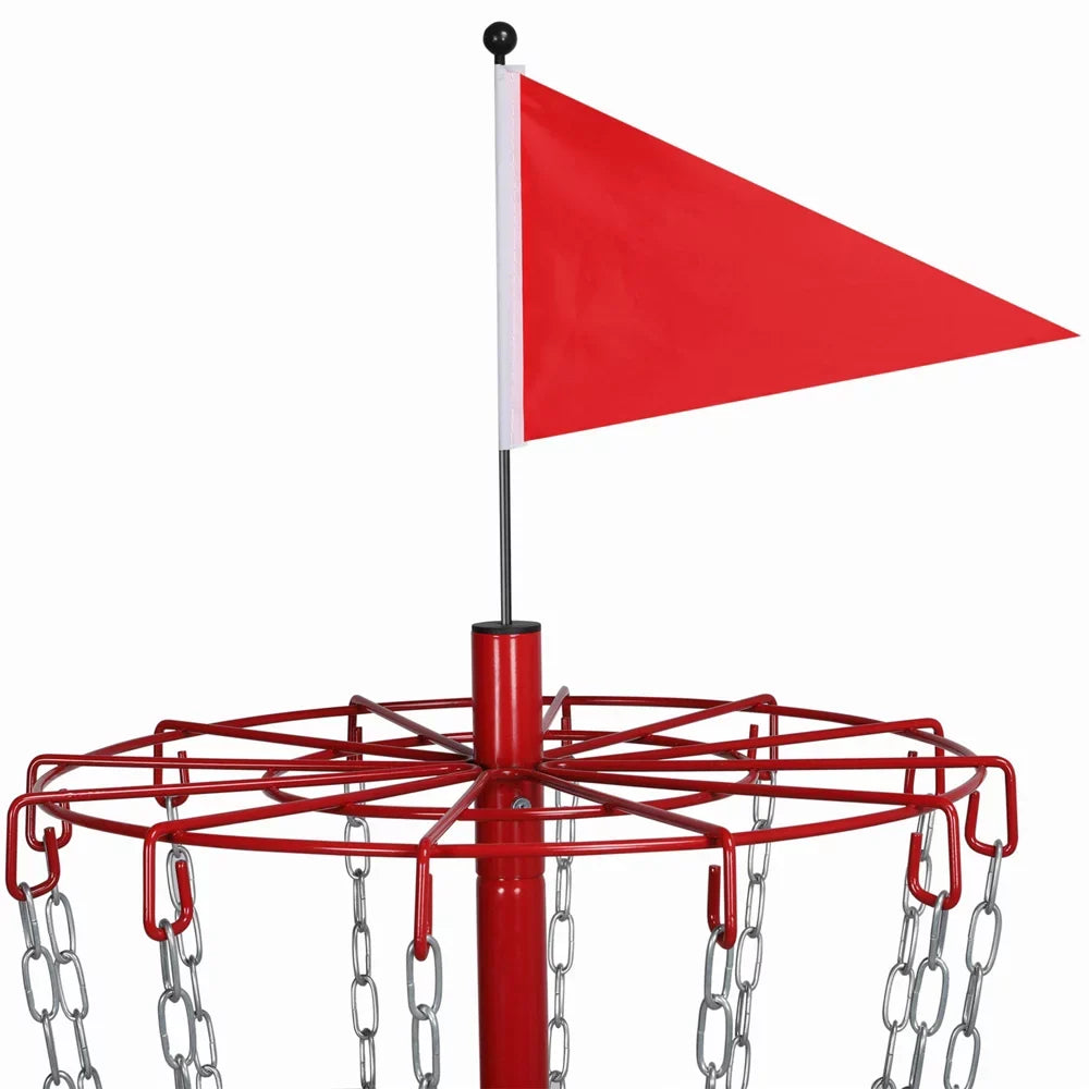 SmileMart 12-Chain Portable Disc Golf Basket Metal Flying Disc Golf Target, Red