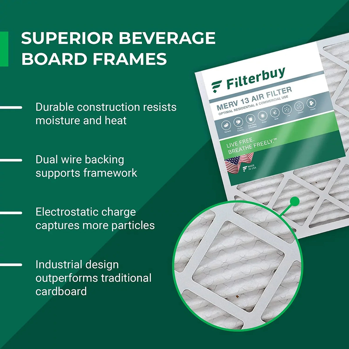 Filterbuy 15x28x1  13 Pleated   Furnace Air Filters (1-Pack)