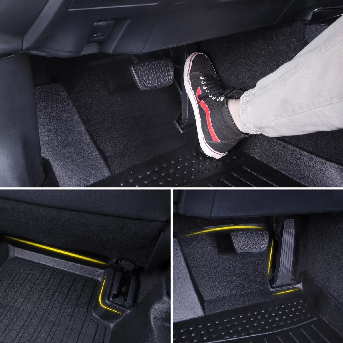 Black Floor Mats Liners Replacement for Genesis  2022 2023 Heavy Duty All Weather Protection Front Rear Car Carpet Custom Fit Durable Odorless