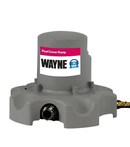 Wayne  57735- 1/4  Automatic Pool Cover Pump with Magnetic Float  and 25  Pull-to-Shore Rope, Gray