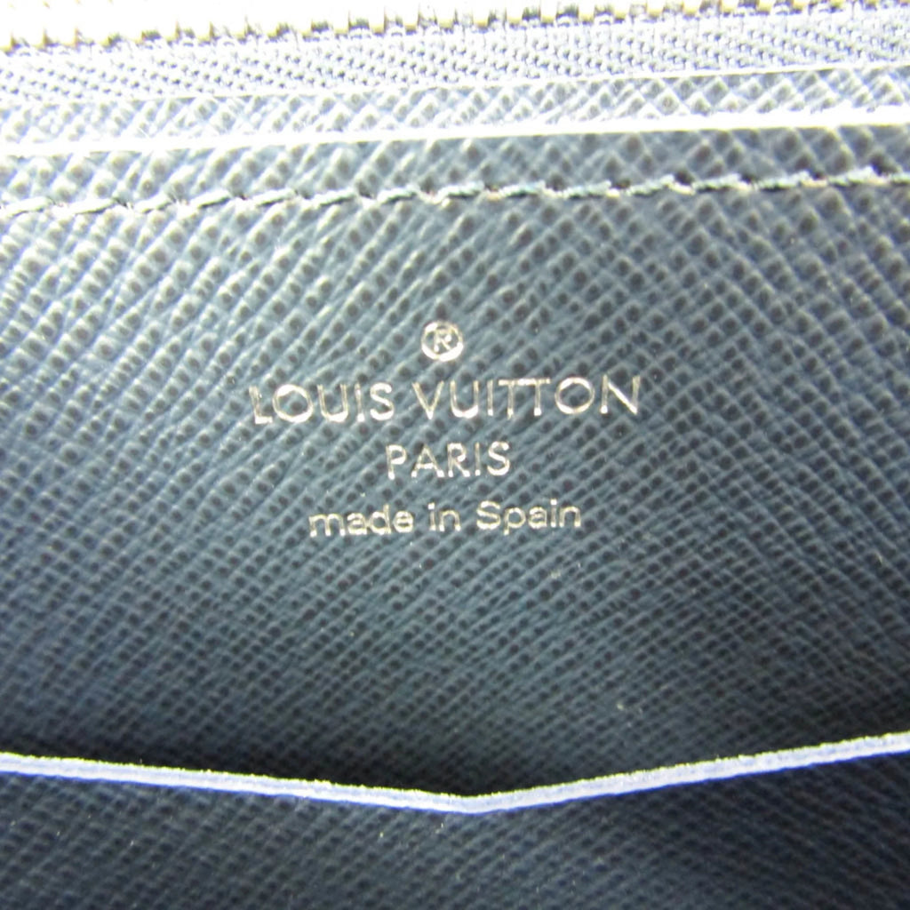 Pre-Owned Louis Vuitton Taiga Zippy   Men's Taiga Leather Long Wallet (bi-fold) Navy Blue (Good)