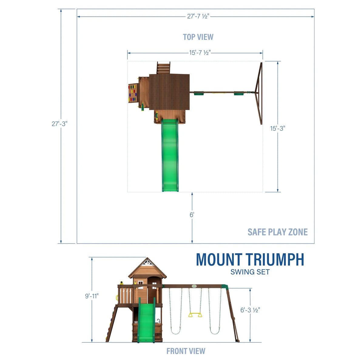 Backyard Disenclosurey Mount Triumph Swing Set