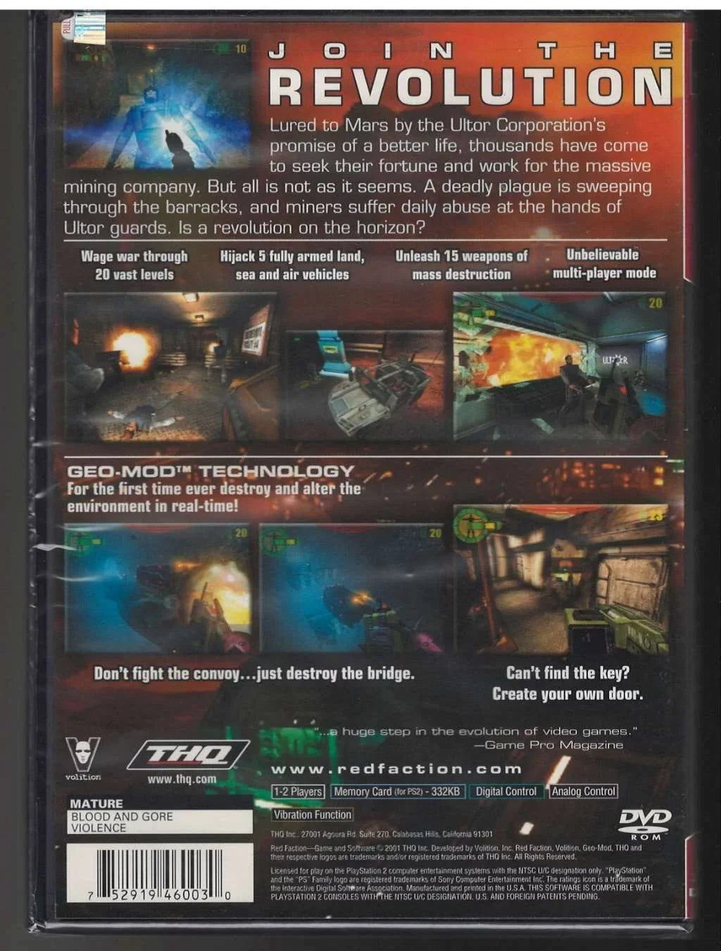 Red Faction (Greatest Hits)  (Brand New Factory Sealed  Version) Playstatio