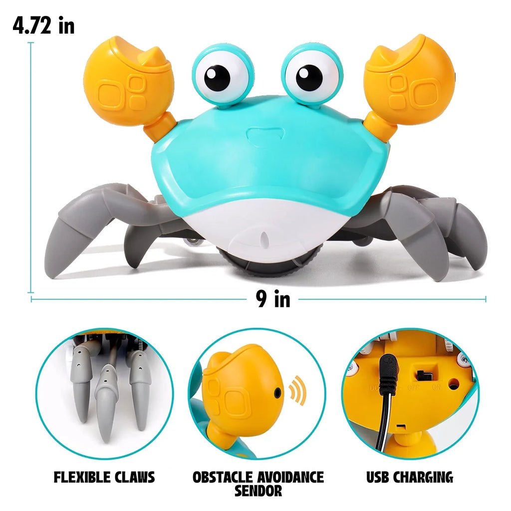 Melitta Multiuse And Cute Sensory Crawling Crab For Little Kids 6-12 Years And Toddlers 0-6 Months Tummy Time, Learning Crawl And Cognitive Development - Kids Favorite Gift