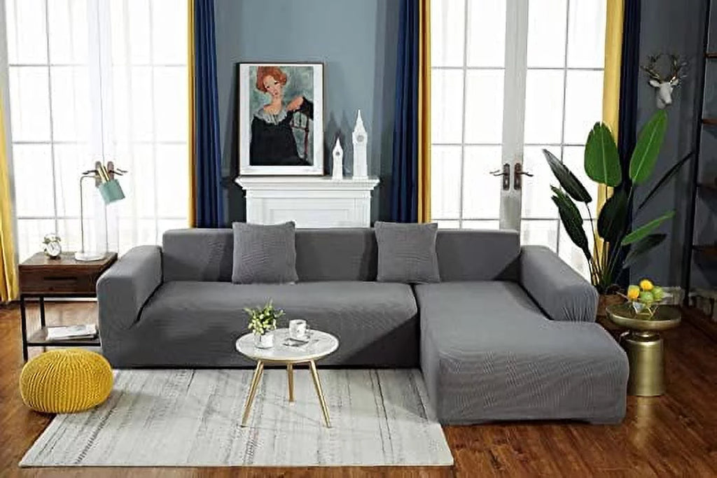 Nvzi Thick Couch Covers 1 2 3 4 Seater, Sectional Sofa Sectional Couch Covers  Shape Stretch Slipenclosure Living Room Dogs Pets, Washable Durable Furniture Protector…, Light Gray, 3 Seater:70-84 inch