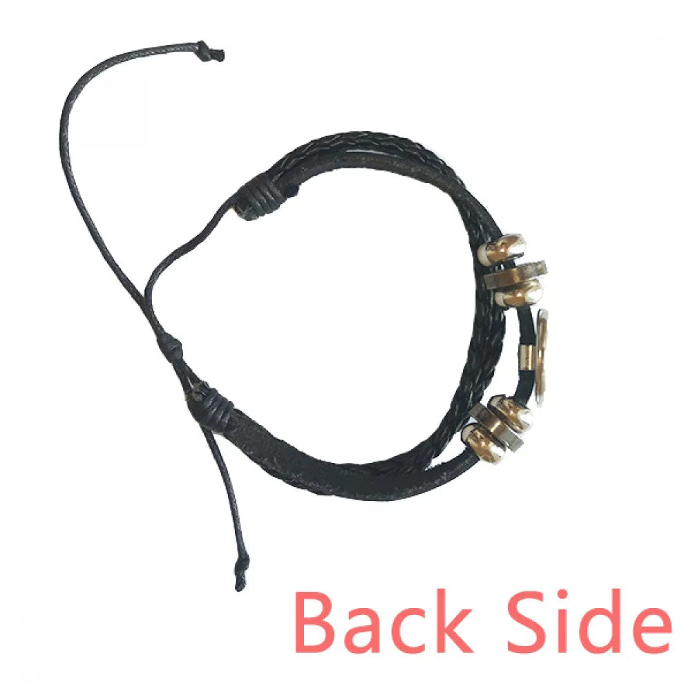 Rainbow Flag Yap  Am Men Bracelet Braided Leather Woven Rope Wristband