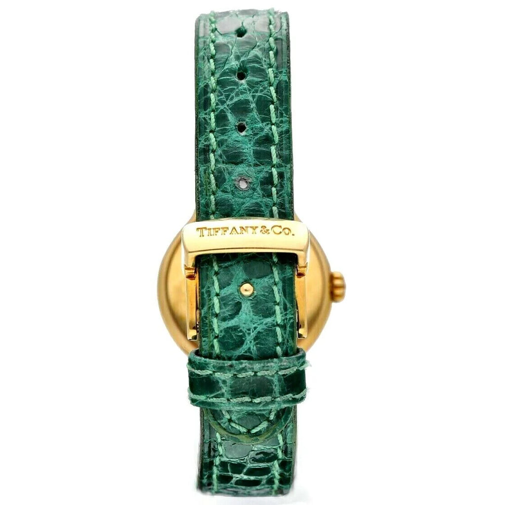 Tiffany&amp;Co Tesoro  18k Yellow Gold Case White Dial Leather Ladies Watch