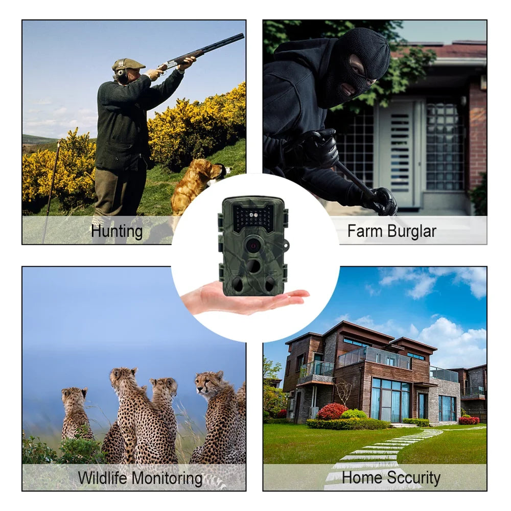 32MP 1080P Outdoor Trail Camera Field Detection Infrared Camera 2.0 Inch  Color Display Day Night Use Hunts Night-Visions Camera  Waterproof