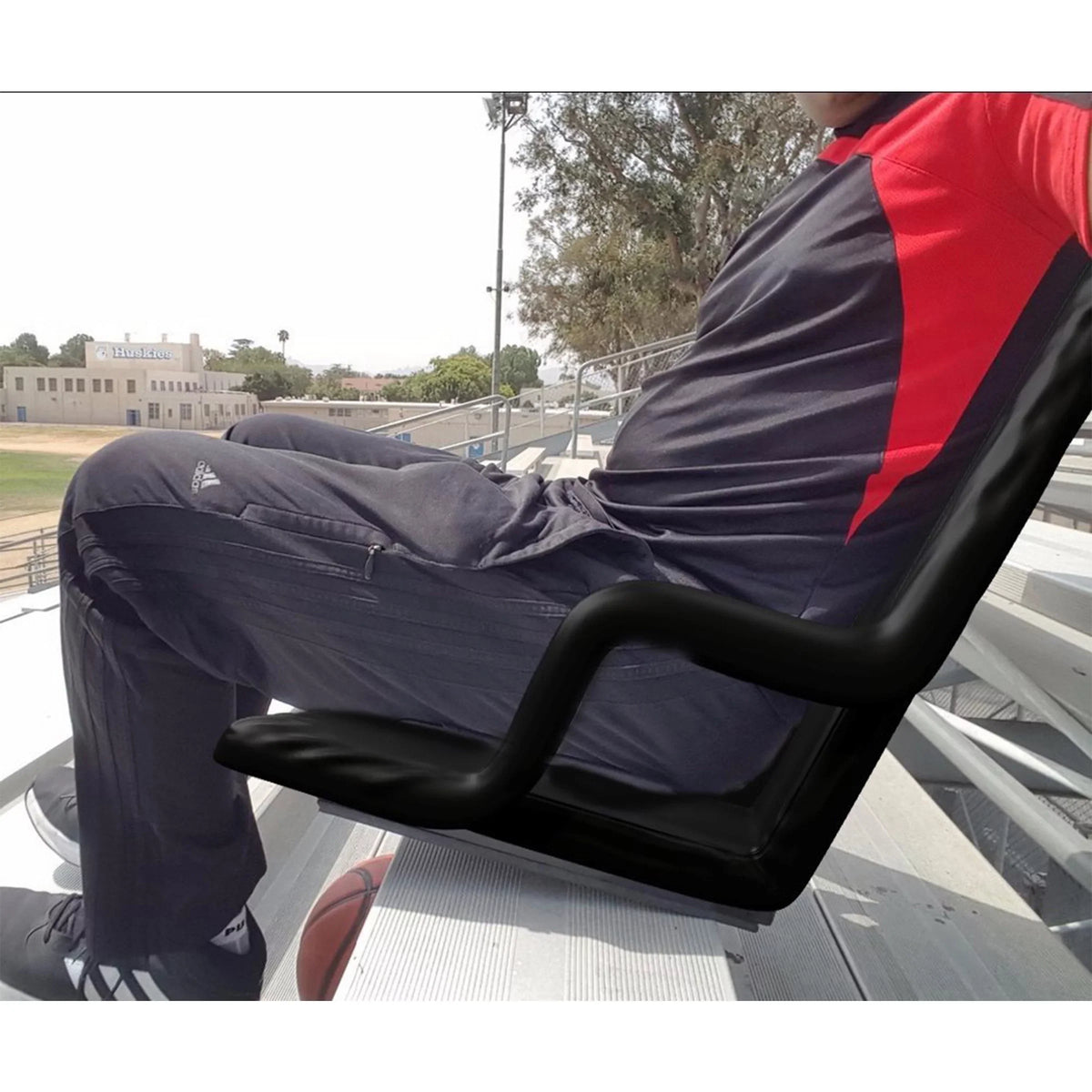 Stadium Seat Chair, 2 Pack- Bleacher Cushions with Padded Back Support, Armrests, 6 Reclining Positions and Portable Carry Straps By Home-Complete