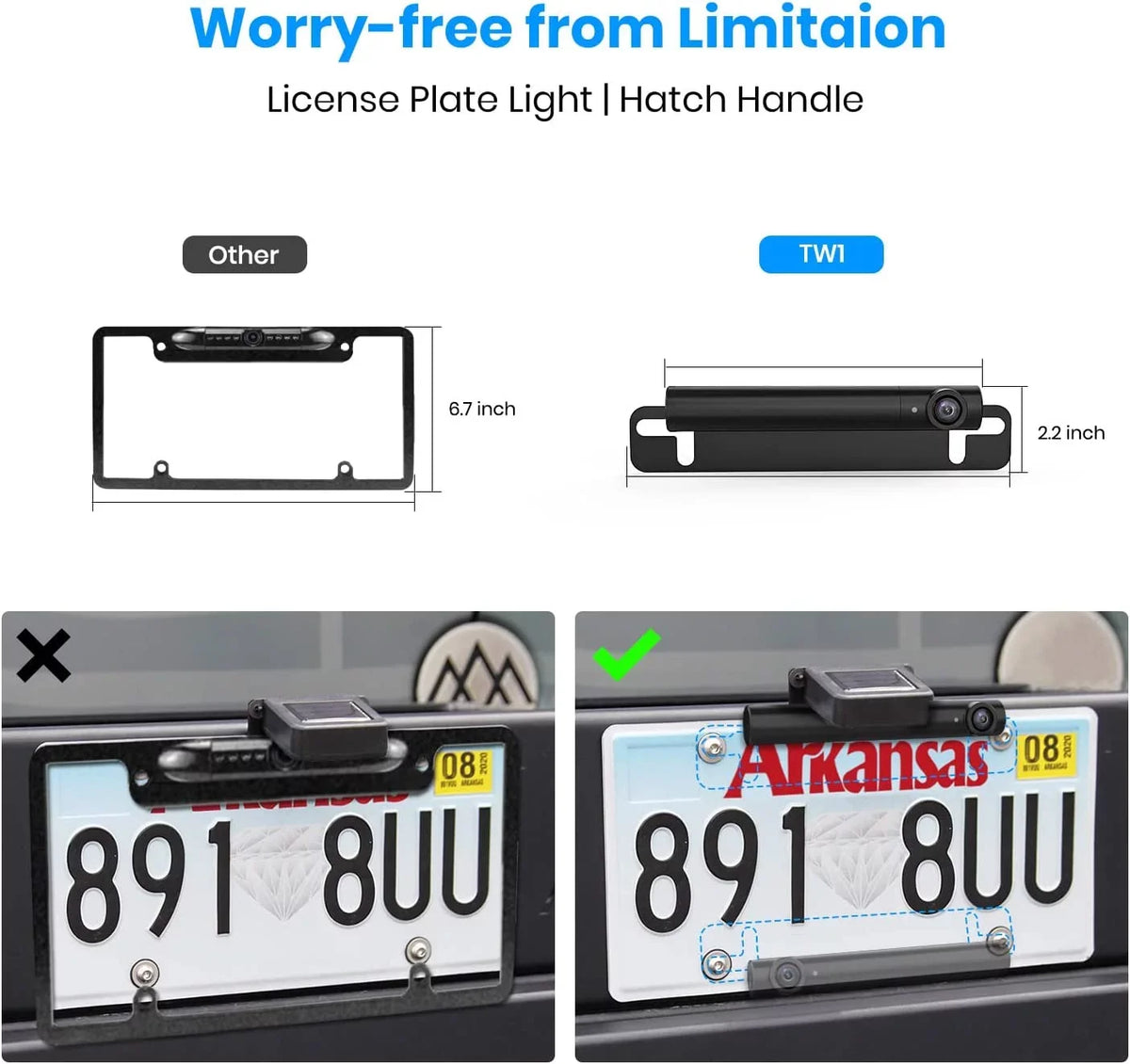 '-  Wireless Backup Camera for Trucks, 3Mins  Installation, Mini Size Back Up Camera Systems for Car, Super Night Vision Rear/Front View with 5'' Monitor