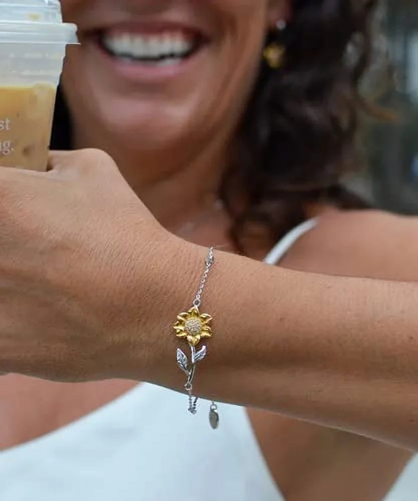amangny Cheap Wife Gifts,  Wish That Our Love Will Last and Grow Stronger with Each, Sarcastic Holiday Sunflower Bracelet Gifts for Wife, Fancy Wife Gift Ideas, Luxury Wife Gifts, Unique Wife Gifts,