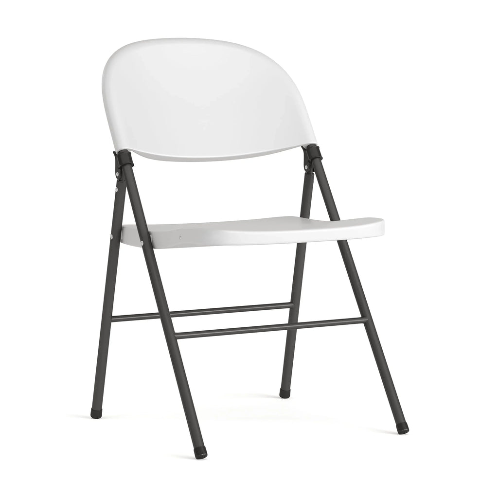 Flash Furniture  Series 330 lb. Capacity Granite White Plastic Folding Chair with Charcoal Frame
