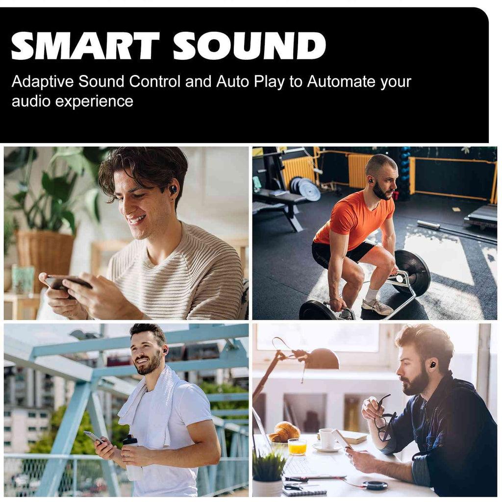 UrbanX True Wireless Bluetooth Earbuds + Charging Case, Black, Dual Connect,  Water Resistance, Bluetooth 5.2 Connection, Balanced, Bass Boost Compatible with Lenovo Tab  Plus