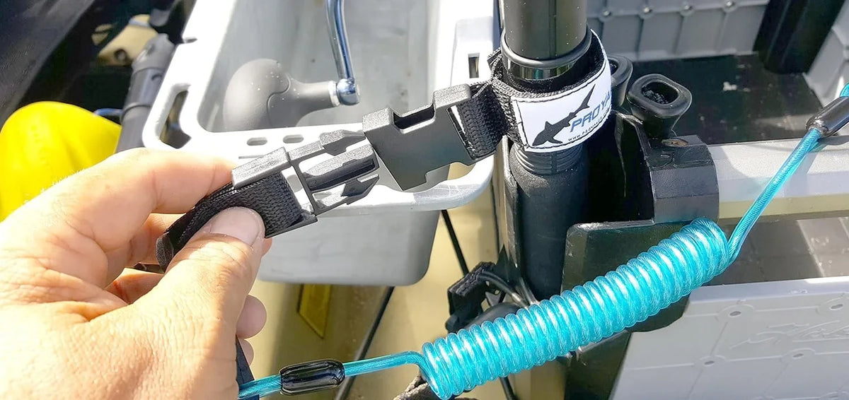 Dual Strap, Fishing Rod, Paddle or Stakeout Pole for Hobie -Rail or Boat Rails