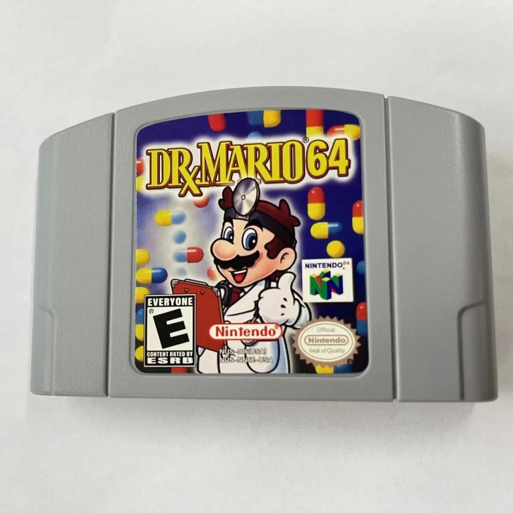 Dr. Mario 64 Video Game Cassette Card for Nintendo  Console ... version -