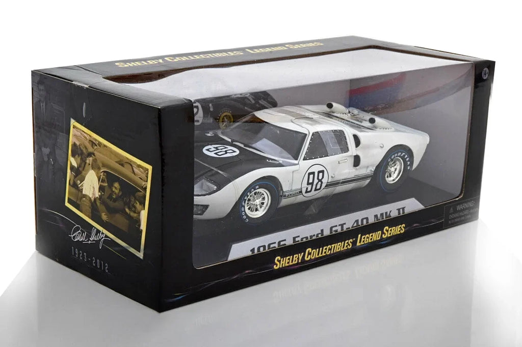 Shelby 1966 Ford -40   #98, White - Shelby Collectibles  - 1/18 scale Diecast Model Toy Car