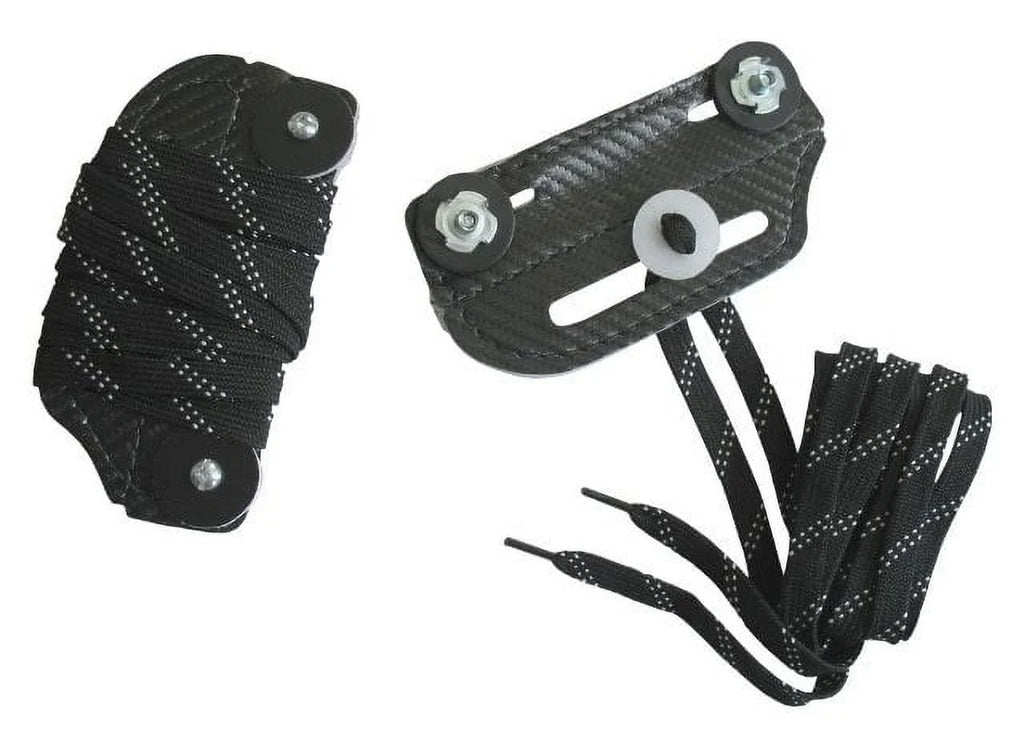 & Sports Hockey Goalie Slider Toe Bridge, Pair - Leather, Nylon Lace, Hardware (Black)