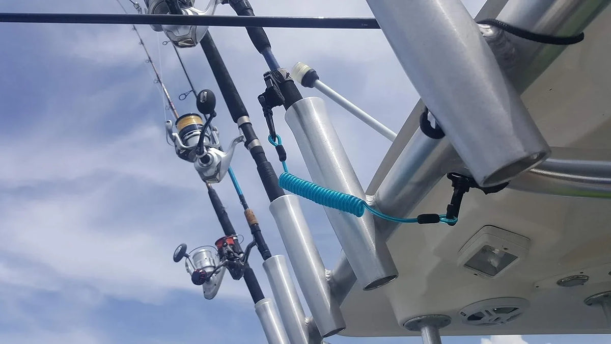 Dual Strap, Fishing Rod, Paddle or Stakeout Pole for Hobie -Rail or Boat Rails