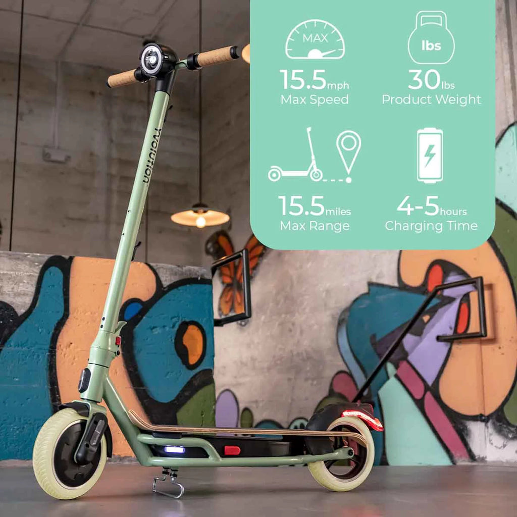 Yvolution  Electric Scooter for Adults (Green)  Display, Foldable Design