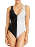 Solid & Striped Womens Lucia Ruched Scoop Neckline One-Piece Swimsuit /