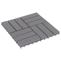 Anself 10 Piece Deck Patio Pavers Tiles Set Acacia Wood Interlocking Decking Flooring Tiles Bathroom Patio Poor Balconies Spa Area Suit for Indoor  Use Gray Wash 11.8 x 11.8 Inches ( x )